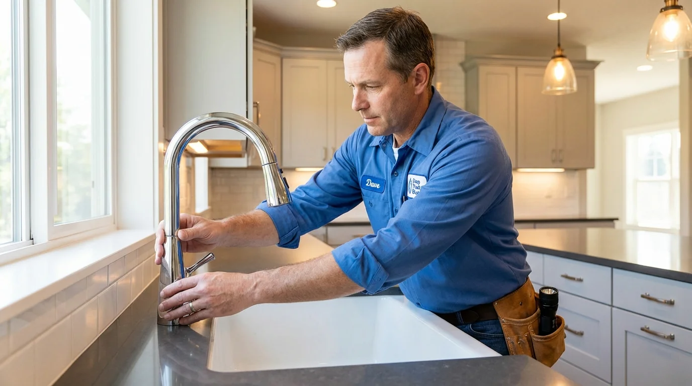 Kitchen faucet installation by Johns Plumbing LLC in Evart